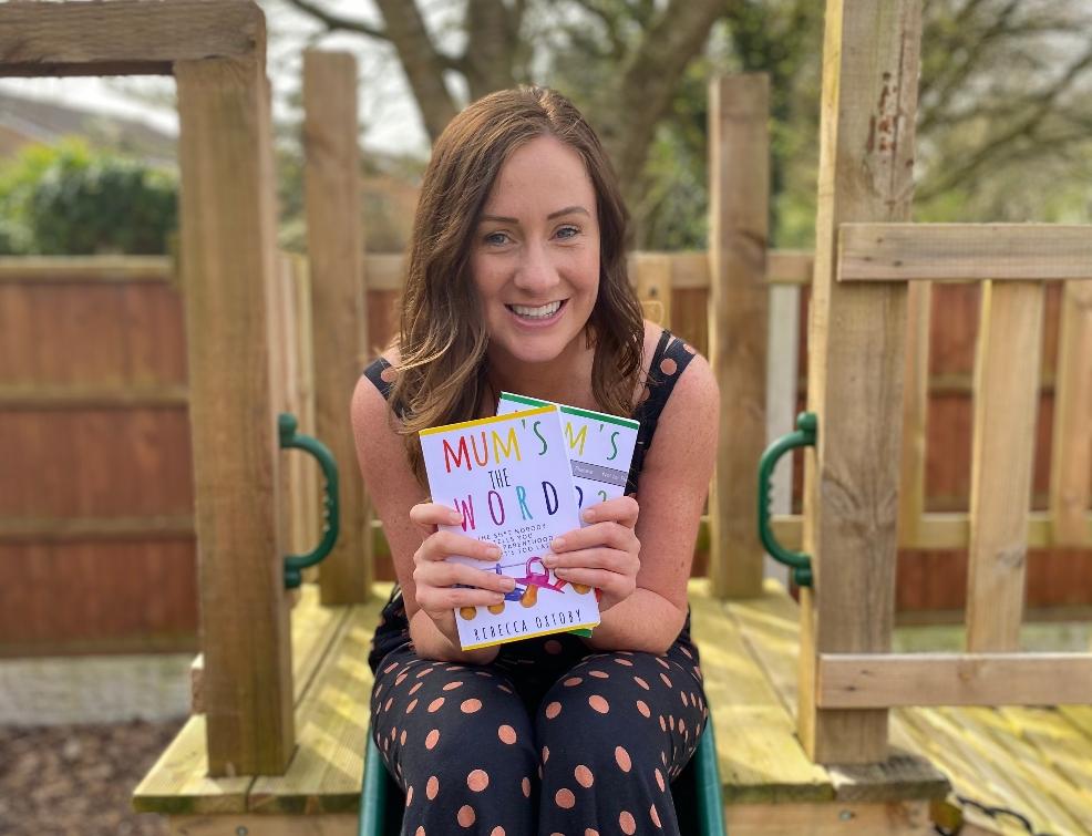 picture of Rebecca Oxtoby launching her new book mums the word 2