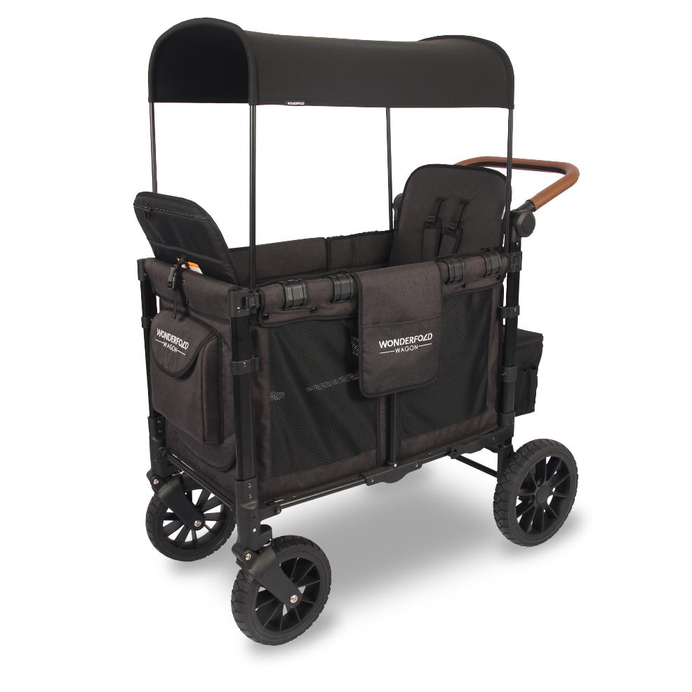 picture of a WonderFold stroller wagon in black