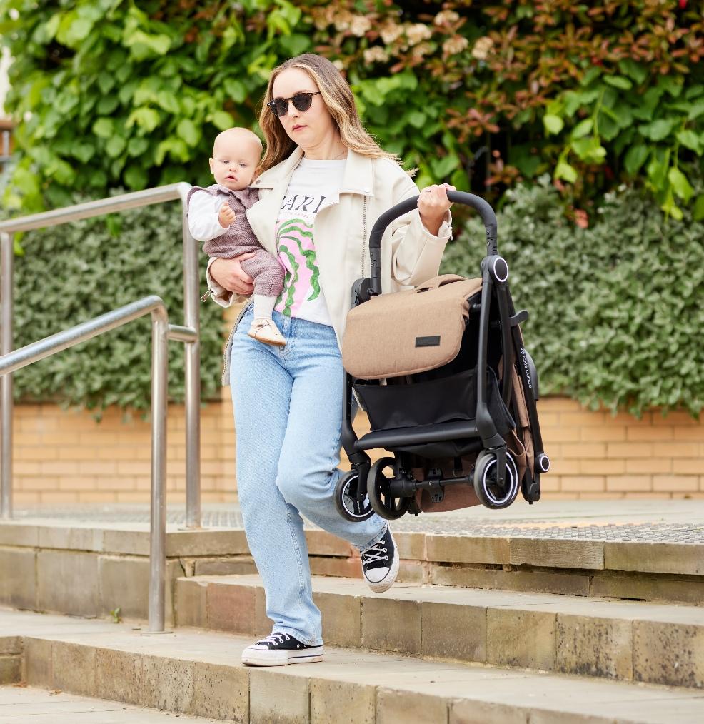 picture of mum and baby with Aries Auto-Fold Stroller