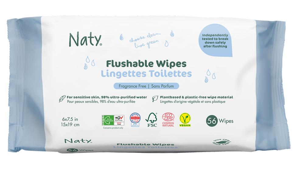 Naty Flushable Wipes 56pcs picture of Naty Flushable Wipes 56pcs