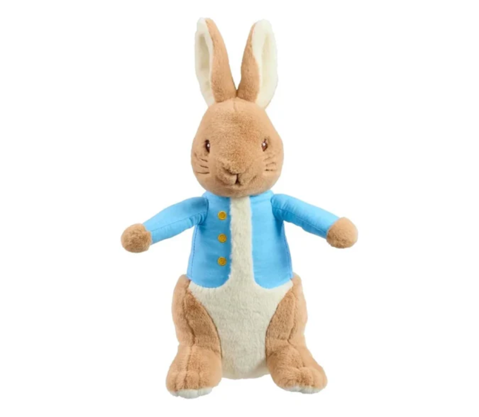 picture of Peter Rabbit large soft toy plush teddy featuring the classic Beatrix Potter character, ideal Easter gift for babies and toddlers