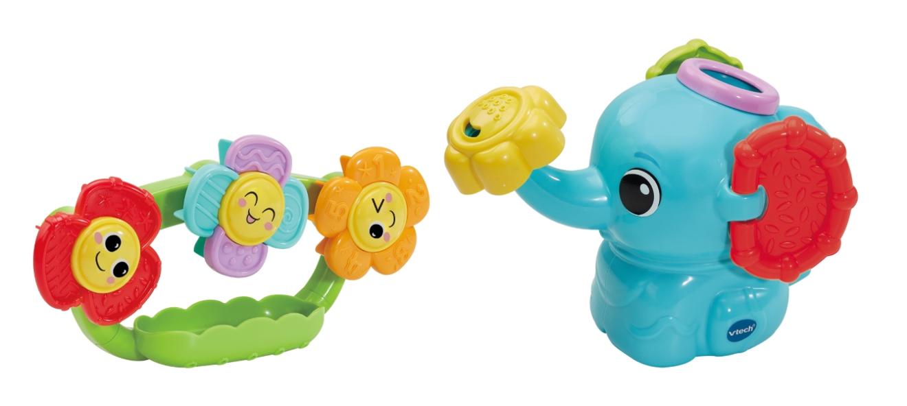 picture of VTech Baby Splash and Spin Bathtime Flowers bath toy with spinning elements and water play features