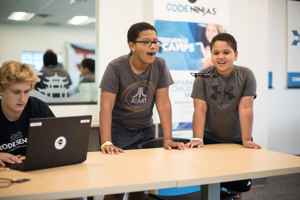 Boys with Drone in classroom picture of Boys with Drone in classroom