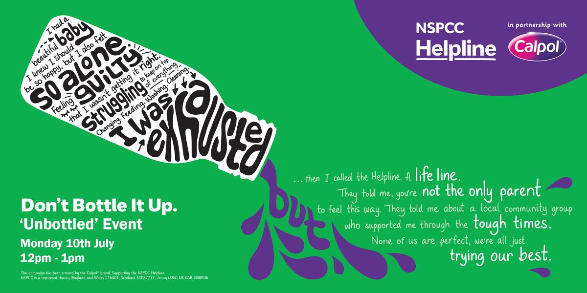 picture of Calpol x NSPCC Dont Bottle It Up event poster
