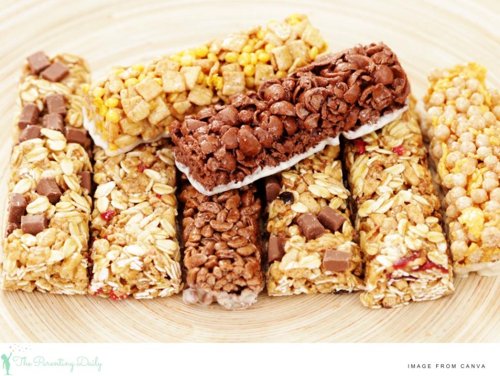 picture of a selection of home made breakfast bars for easy teen breakfast idea