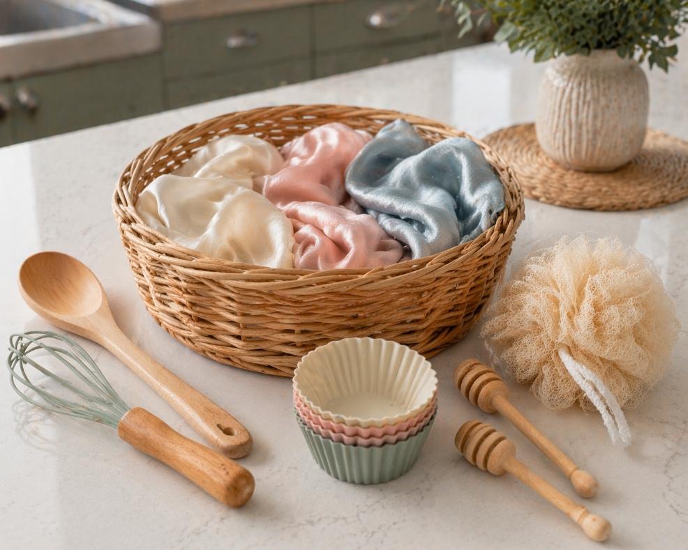 picture showing How to make a baby treasure basket using simple kitchen items