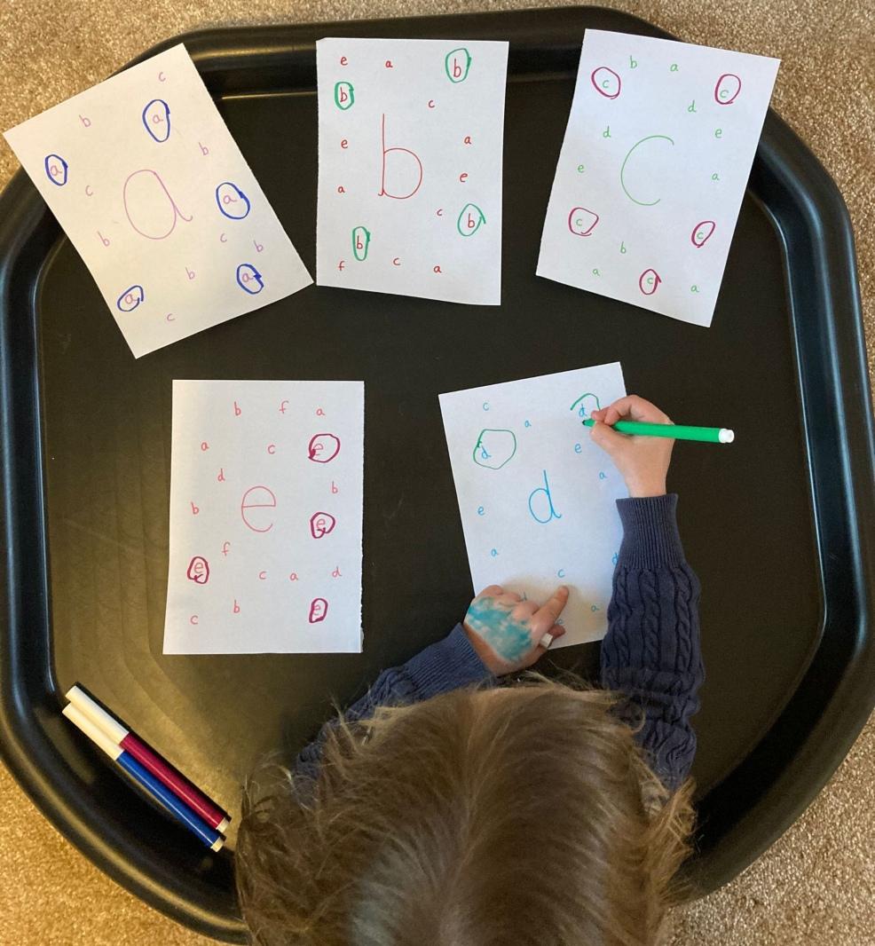 picture of a Letter finding activity for kids