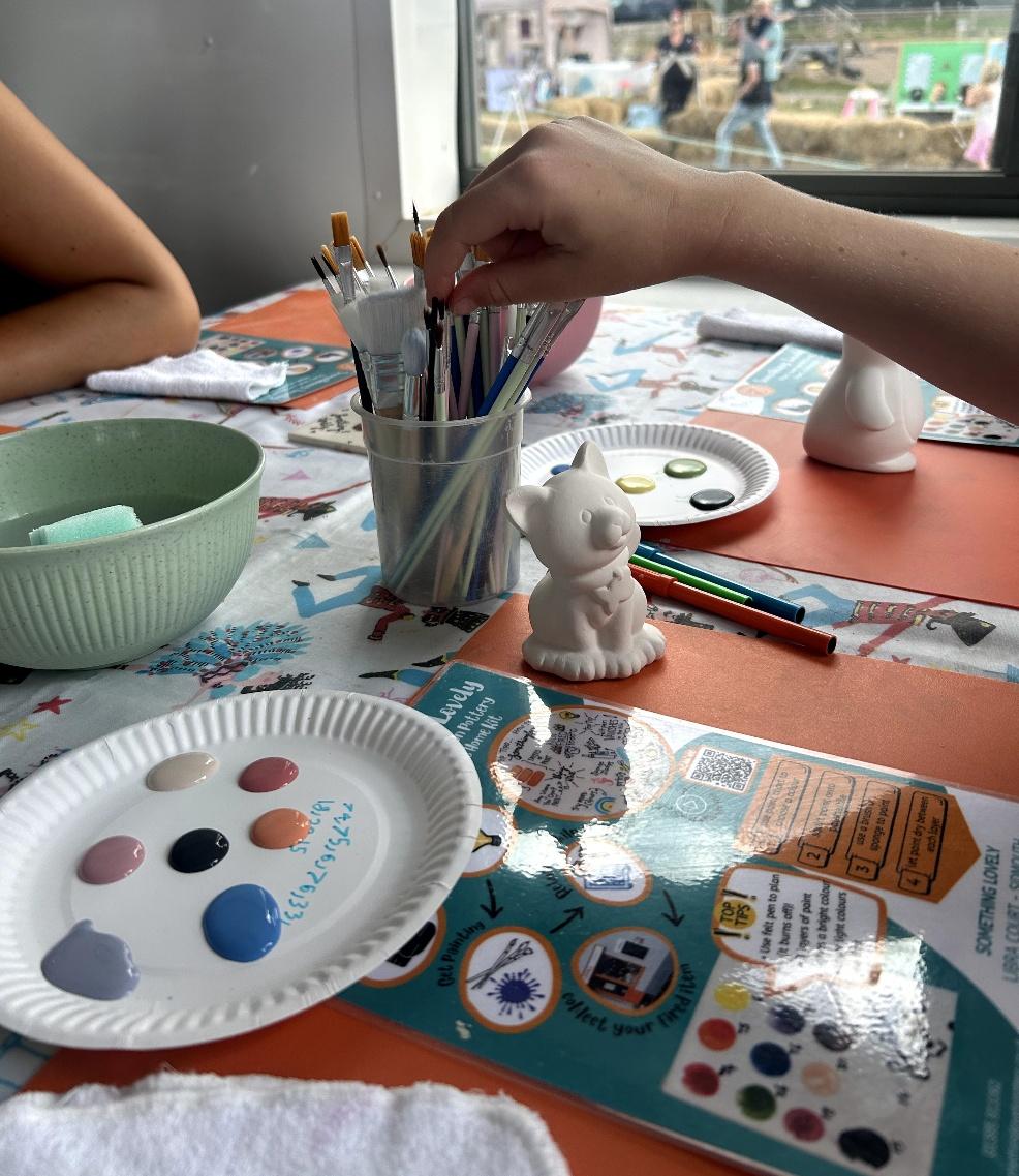 picture of Something Lovely Pottery Painting set up at Greendale Farm Shop