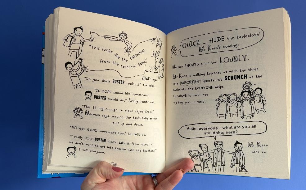 inside pages of Tom Gates pesky pets and parties children book for a review picture of inside pages of Tom Gates pesky pets and parties children book for a review