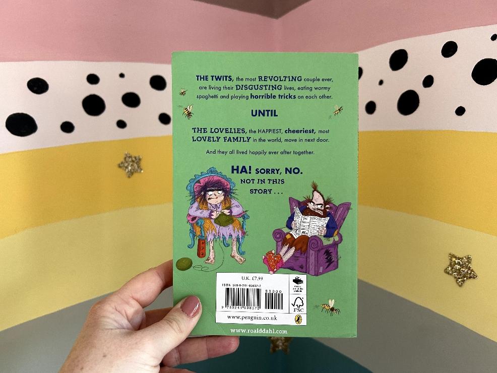 picture of the back cover of the Twits Next Door childrens book