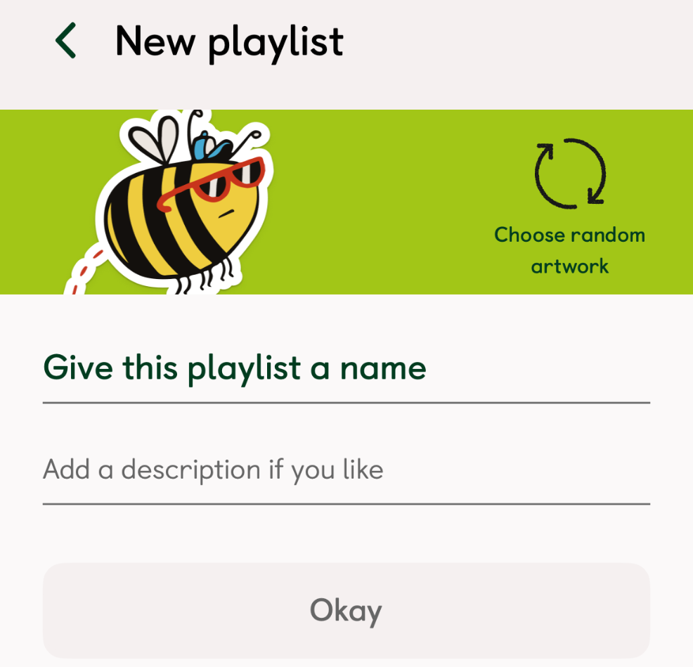 picture of the new playlist page on the yoto app