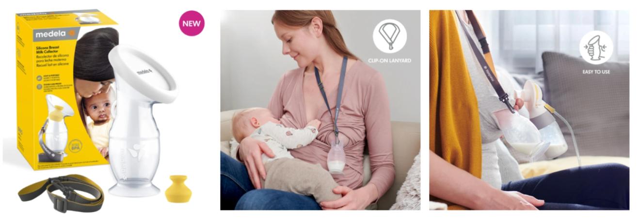 picture of mum using Medela Silicone Breast Milk Collector