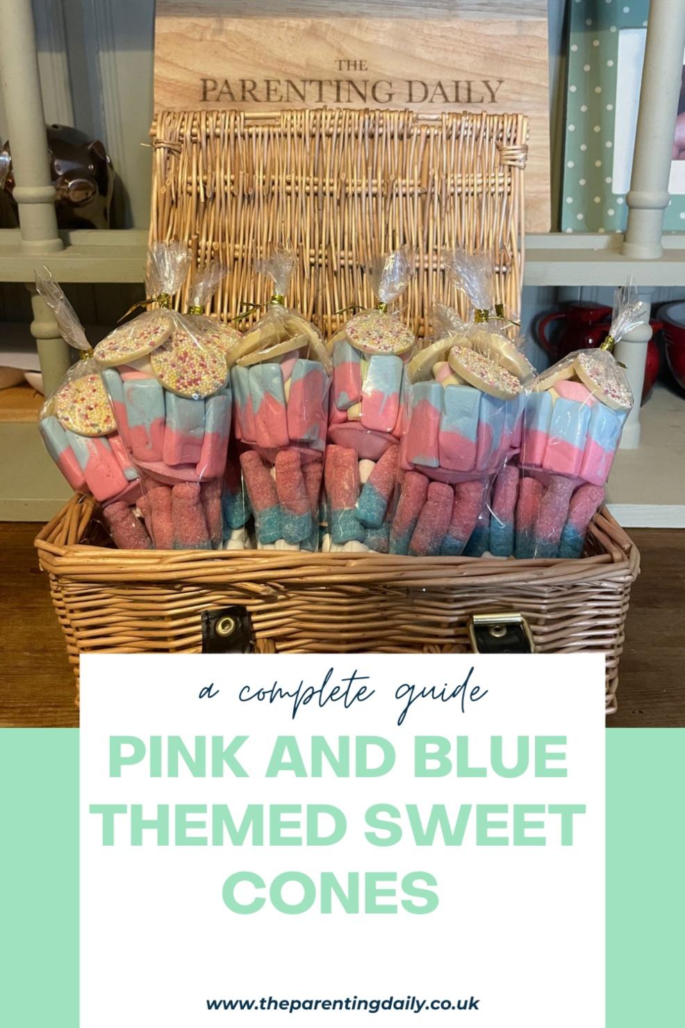 picture of Pink and blue themed sweet cones 