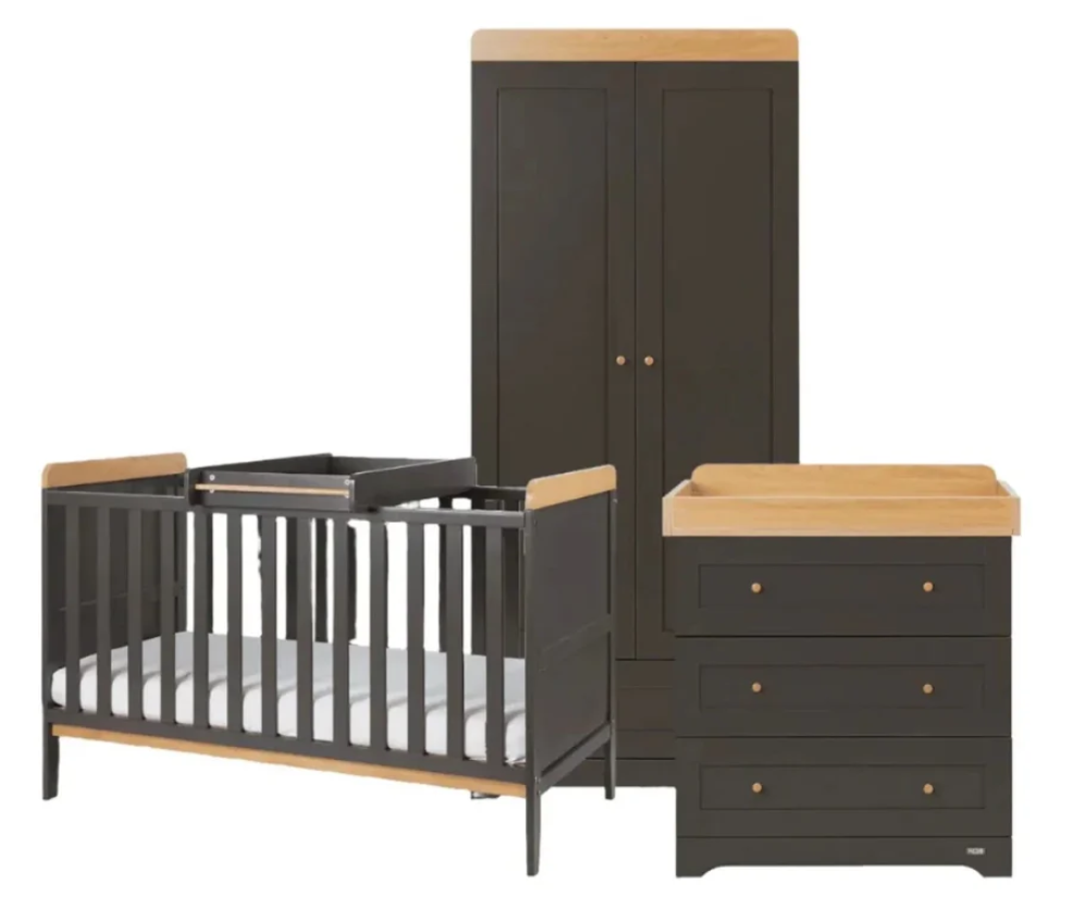 picture of Tutti Bambini Rio 3 Piece Room Set in Dove Grey and Honey oak