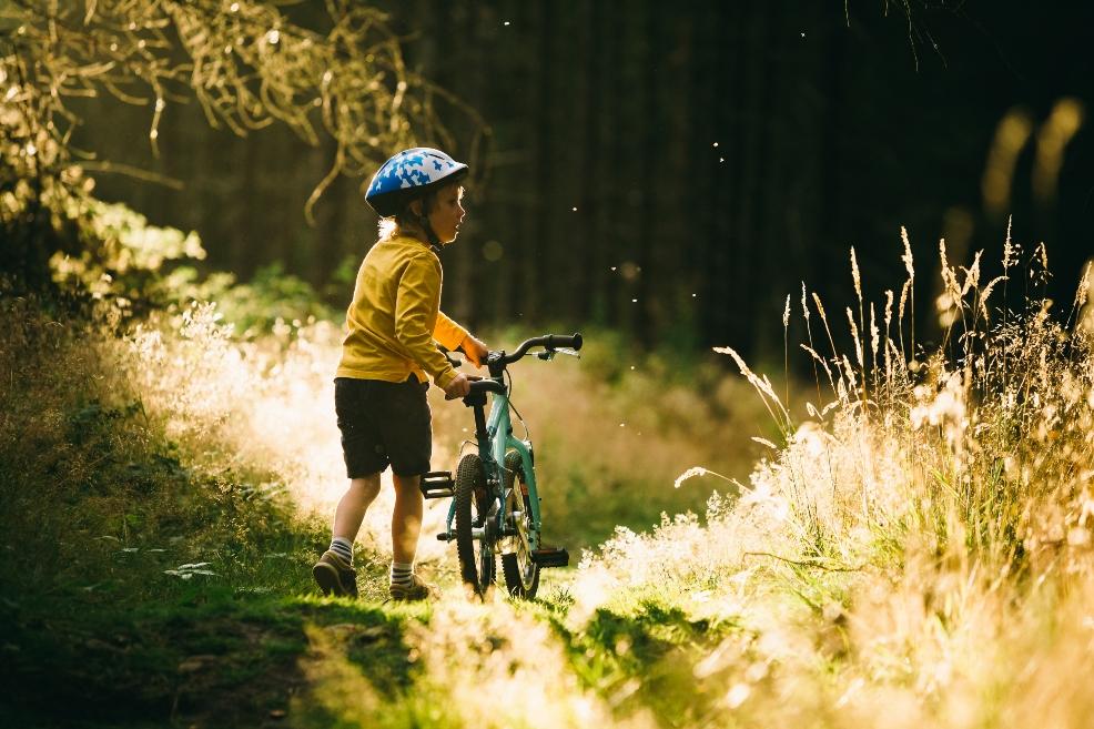 picture of child on a wild bike ride