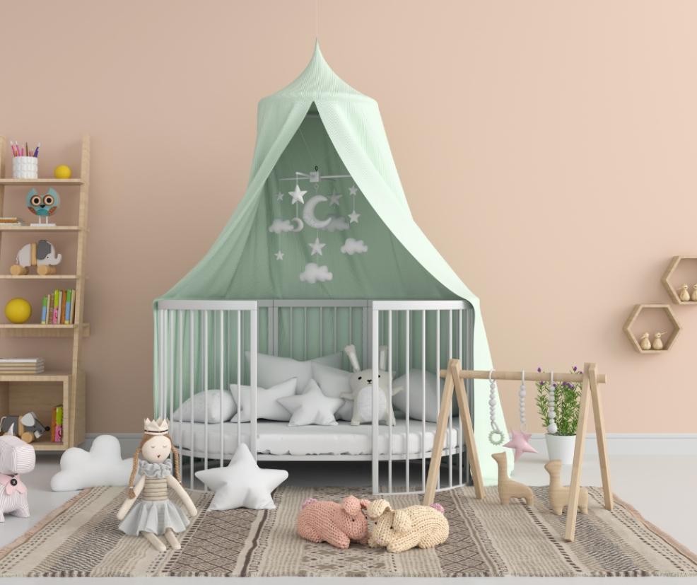 picture of green themed baby nursery