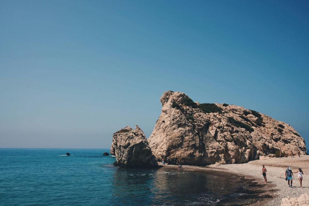 picture of rocks near ocean in Paphos Cyprus