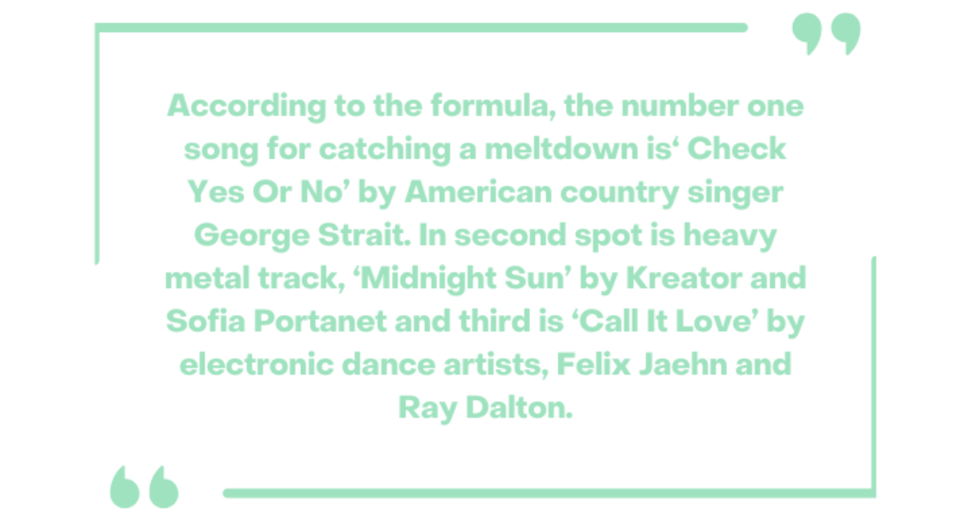 picture of text saying songs to stop child tantrums