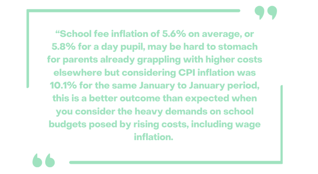 picture of a statement about school fee inflation