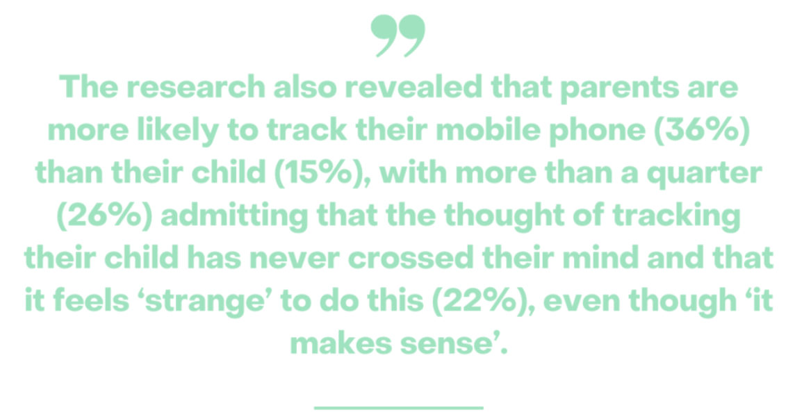 picture of statistic on how many parents track their childrens mobile phone