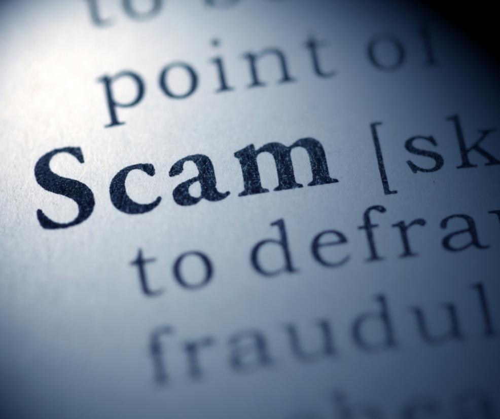 picture of text saying the definition of a scam