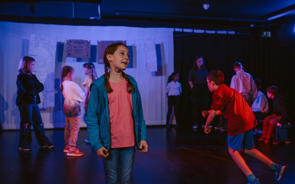 picture of children acting with the Theatre Young Company