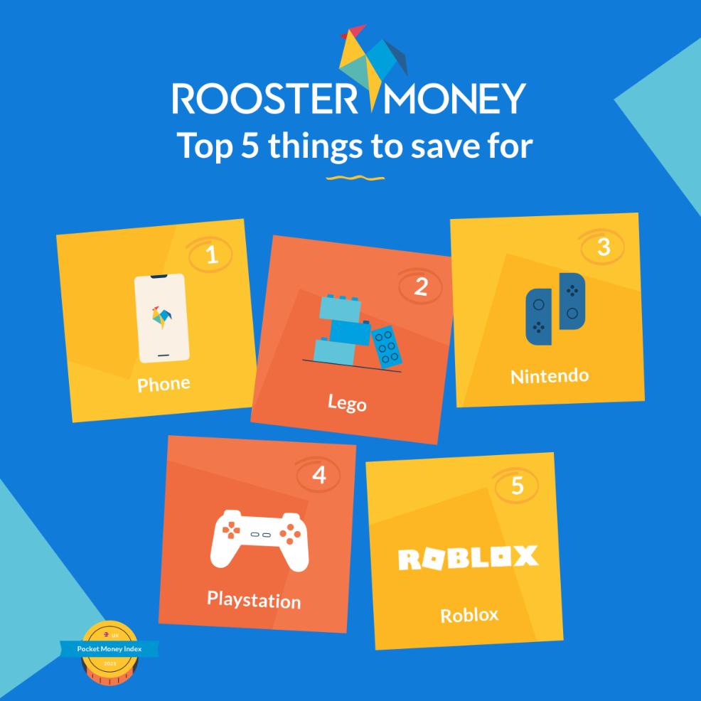 picture of rooster money top 5 things to save for graphic