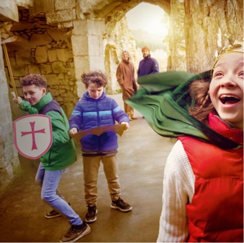 picture of children running in a castle