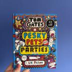 picture of Tom Gates Pesky pets and parties book for a childrens book review