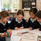 Primary school girls learning maths through creative activities in class, building confidence and engagement through hands-on learning picture of Primary school girls learning maths through creative activities in class, building confidence and engagement through hands-on learning