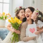 picture of aHappy mum with two daughters on Mothers Day
