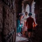 Family Sightseeing Castle Corridor