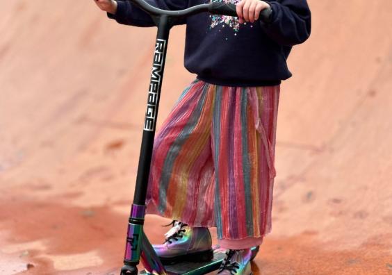 picture of a child on the Rampage R1 2023 Complete Stunt Scooter