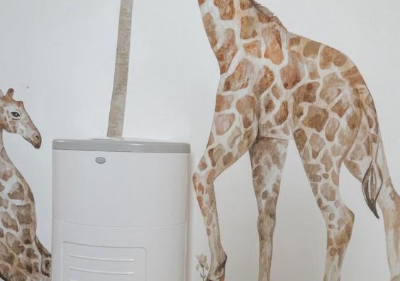 picture of a nappy sack bin with image by littlelifeofcoops