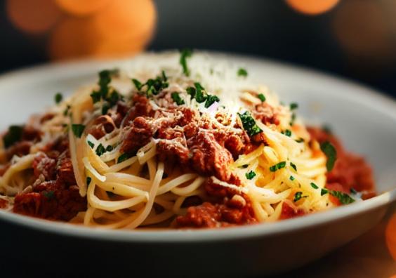 picture of a bowl of spaghettie bolognaise