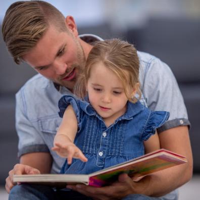 picture of Father and child reading