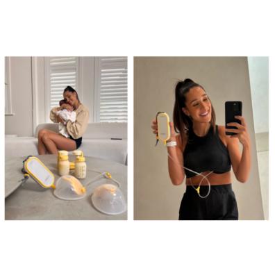 picture of Kayla Itsines with Medela breastpump