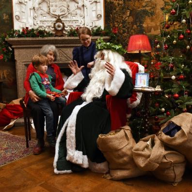 picture of a family Meeting Father Christmas