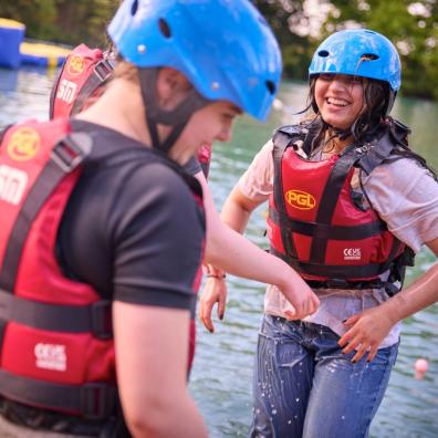 picture of happy children enjoying water activities at a PGL kids camp over October half term