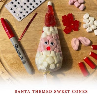 picture of Santa themed sweet cones