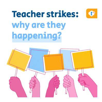 picture of Teacher strikes sign