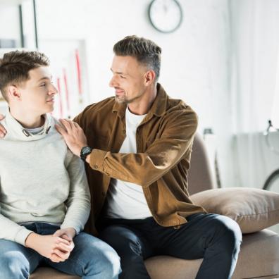 picture of a Teen boy at home with his dad