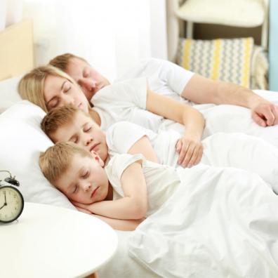 picture of a family sleeping