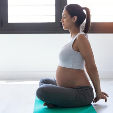 picture of mindful pregnant woman