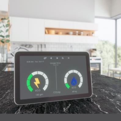 picture of a smart energy meter in a kitchen
