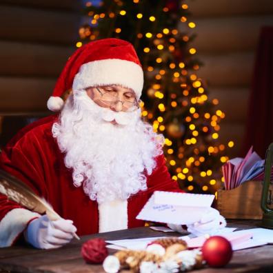 picture of father christmas writing letters to children