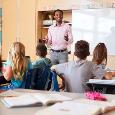 Picture of a teacher in a classroom