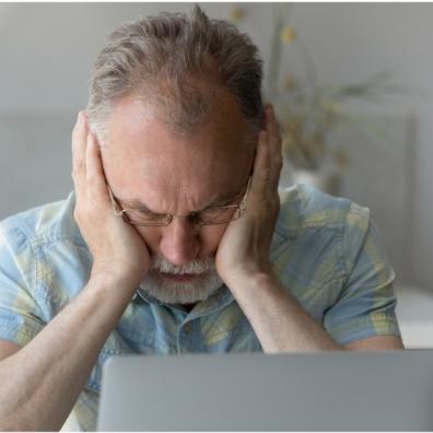 picture of a frustrated baby boomer