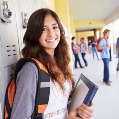 picture of girl starting secondary school