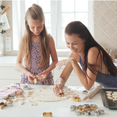 picture of mum and daughter baking together